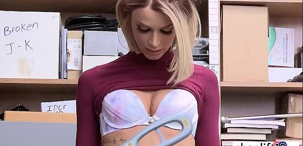  Hot petite blonde teen busted for stealing jewelry